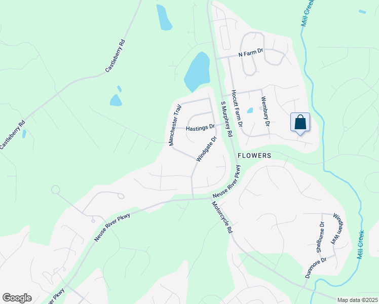 map of restaurants, bars, coffee shops, grocery stores, and more near 54 Manchester Trail in Clayton