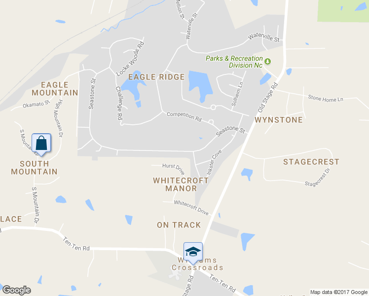map of restaurants, bars, coffee shops, grocery stores, and more near 414 Seastone Street in Raleigh