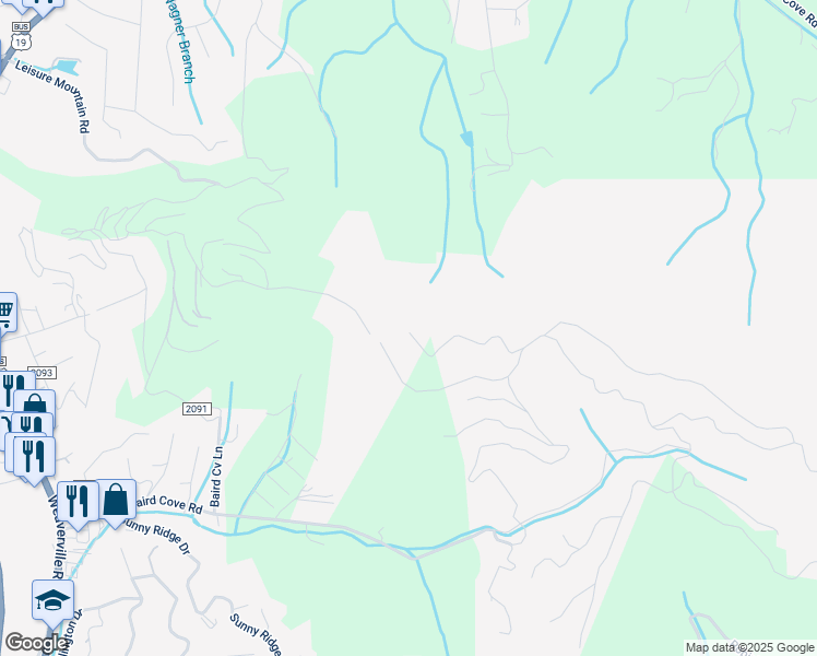 map of restaurants, bars, coffee shops, grocery stores, and more near Starling Pass in Asheville