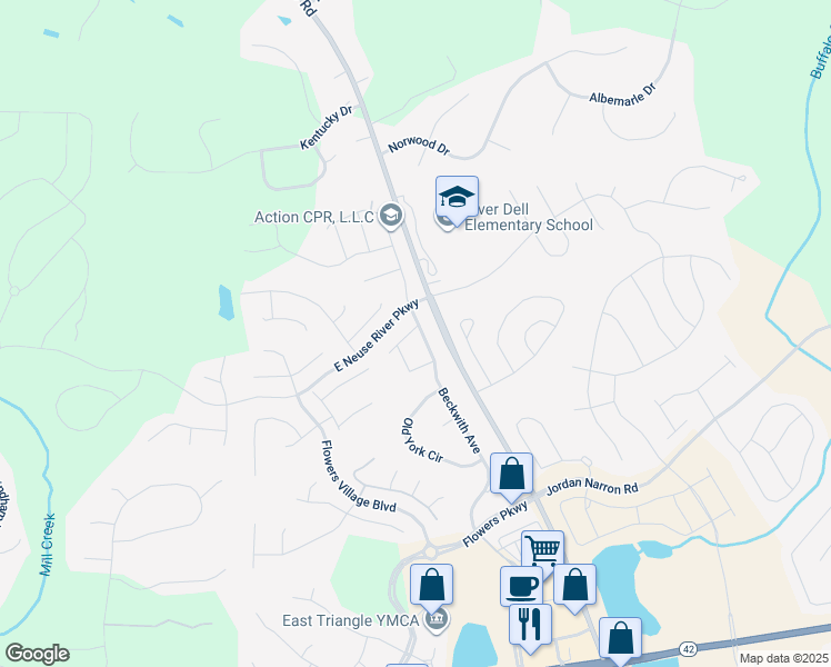 map of restaurants, bars, coffee shops, grocery stores, and more near 21 Duffy Street in Clayton