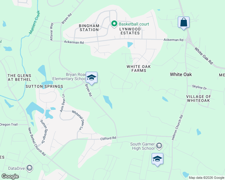 map of restaurants, bars, coffee shops, grocery stores, and more near 251 Alderbranch Circle in Garner
