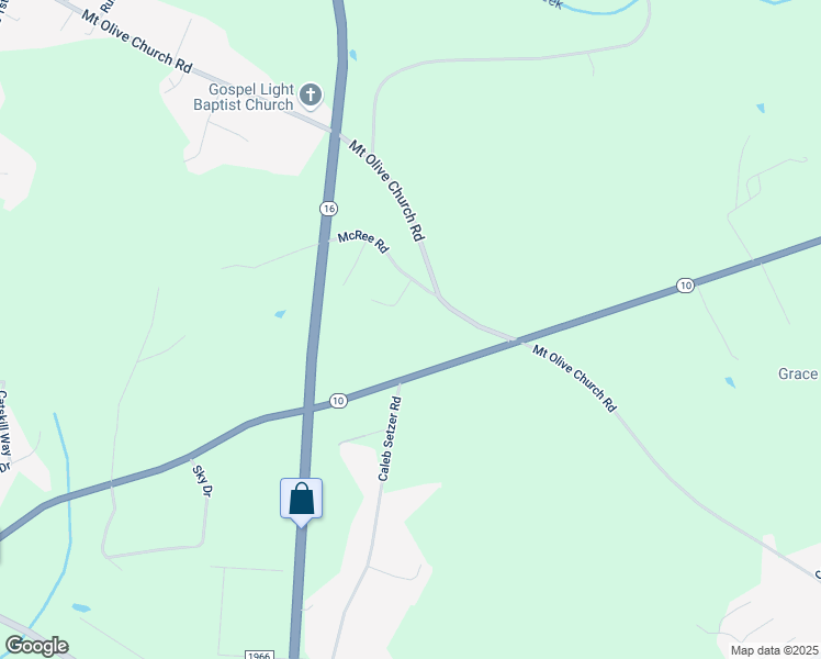map of restaurants, bars, coffee shops, grocery stores, and more near 2089 Mount Olive Church Road in Newton
