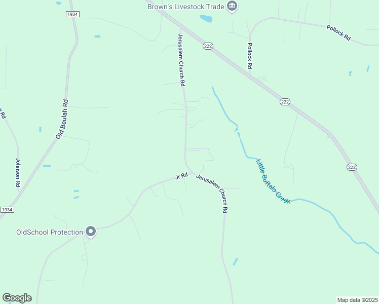 map of restaurants, bars, coffee shops, grocery stores, and more near 1170 Jerusalem Church Road in Kenly