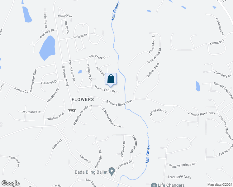 map of restaurants, bars, coffee shops, grocery stores, and more near 614 Hocutt Farm Drive in Clayton