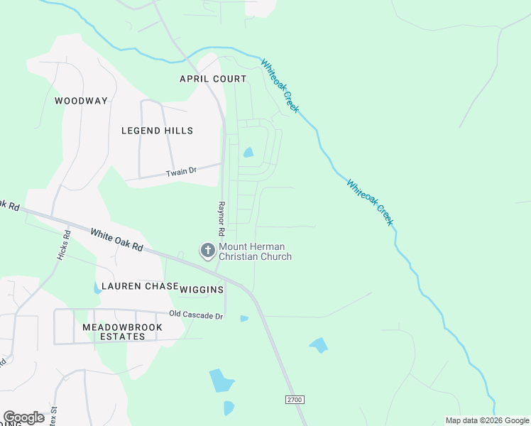 map of restaurants, bars, coffee shops, grocery stores, and more near 2709 Hidden Acres Trail in Garner