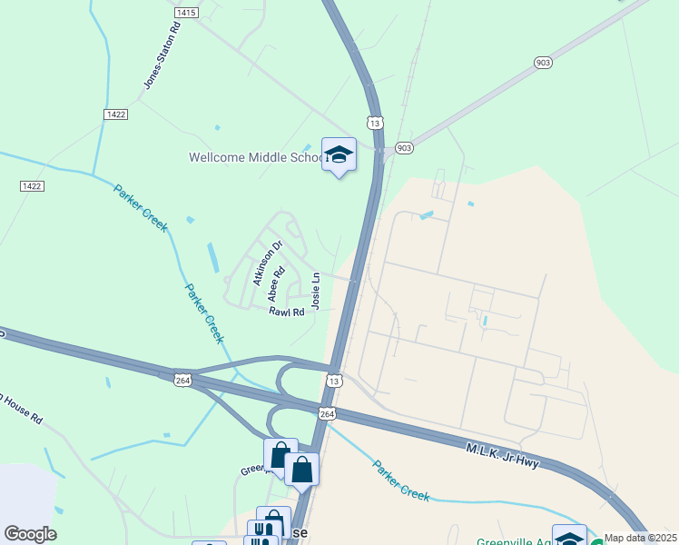 map of restaurants, bars, coffee shops, grocery stores, and more near 101-209 Independence Boulevard in Greenville