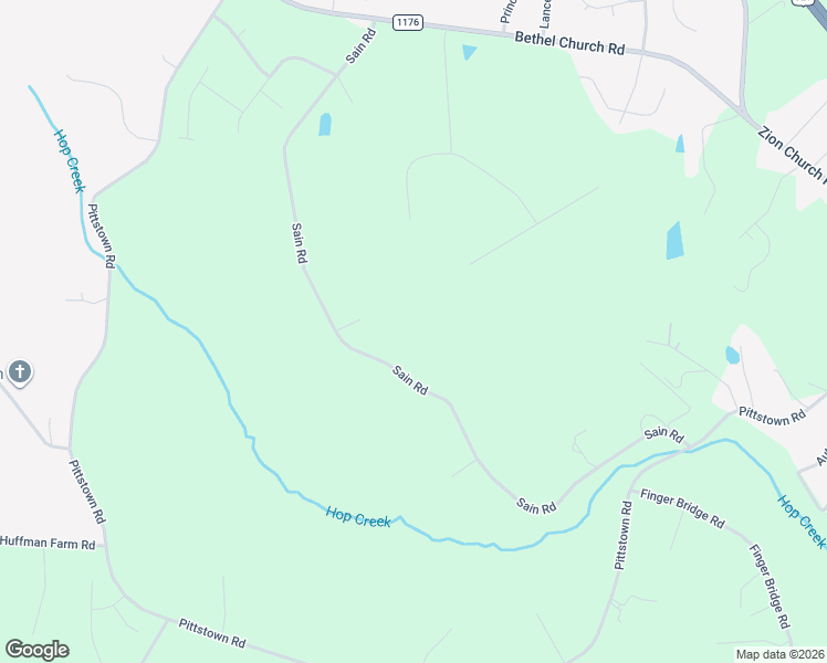 map of restaurants, bars, coffee shops, grocery stores, and more near 1400 Sain Road in Hickory