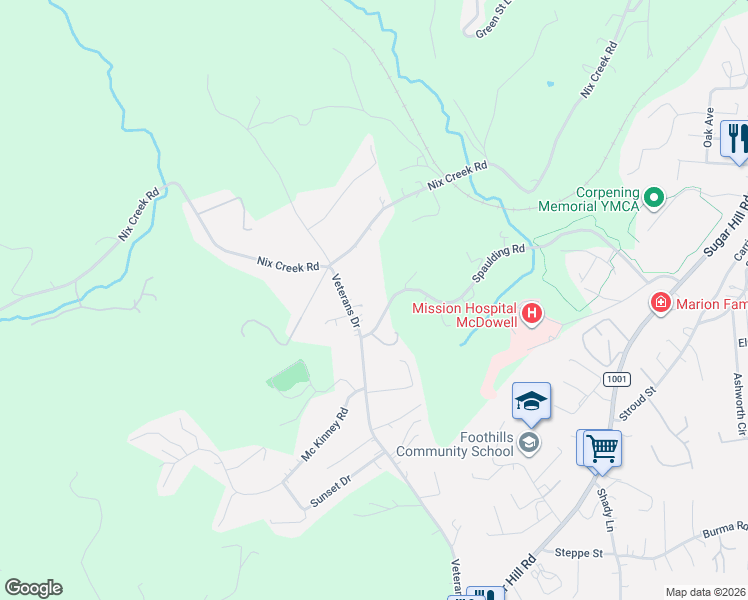 map of restaurants, bars, coffee shops, grocery stores, and more near 834 Spaulding Road in Marion