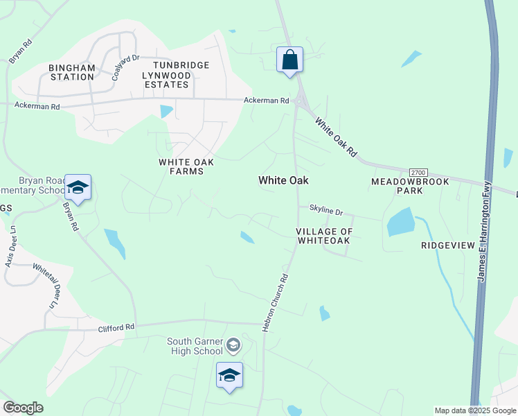 map of restaurants, bars, coffee shops, grocery stores, and more near 248 Hiking Hill Lane in Garner