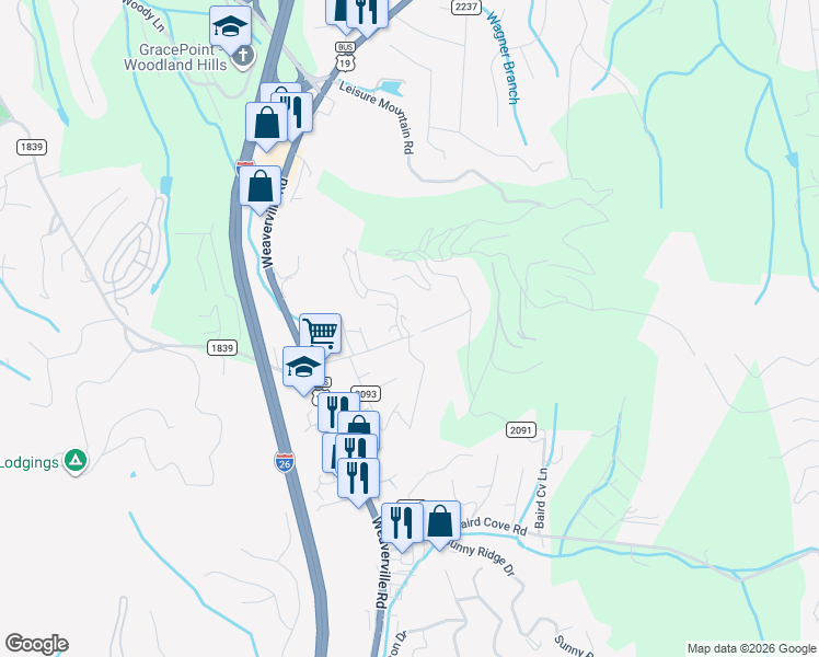 map of restaurants, bars, coffee shops, grocery stores, and more near 217 Old Home Road in Asheville