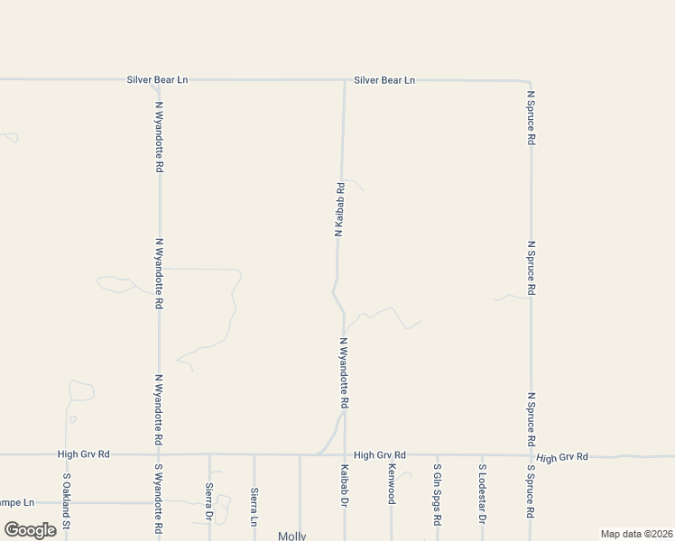 map of restaurants, bars, coffee shops, grocery stores, and more near North Kaibab Road in Valle