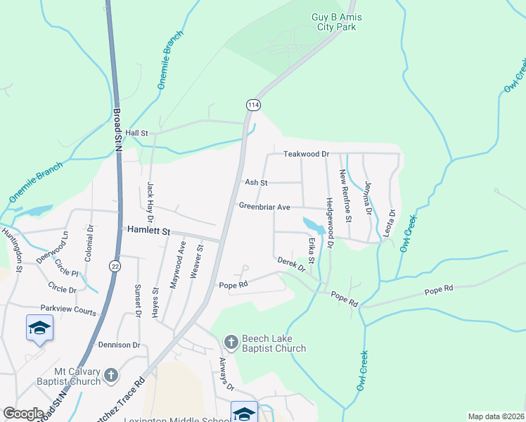 map of restaurants, bars, coffee shops, grocery stores, and more near 26 Greenbriar Avenue in Lexington