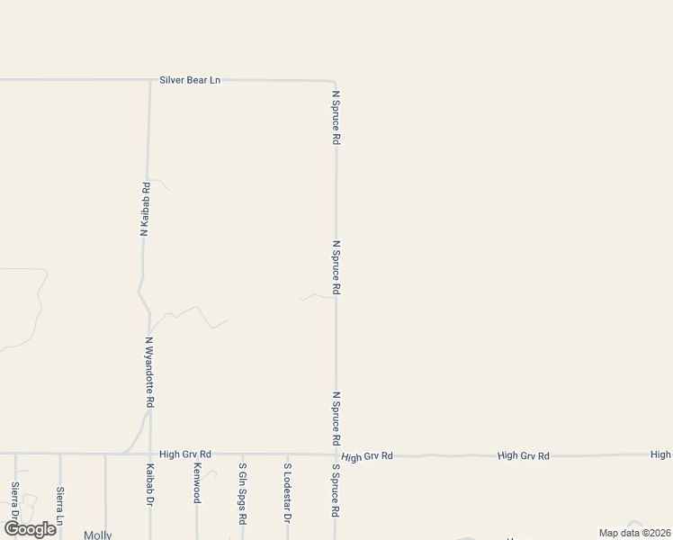 map of restaurants, bars, coffee shops, grocery stores, and more near North Spruce Road in Valle