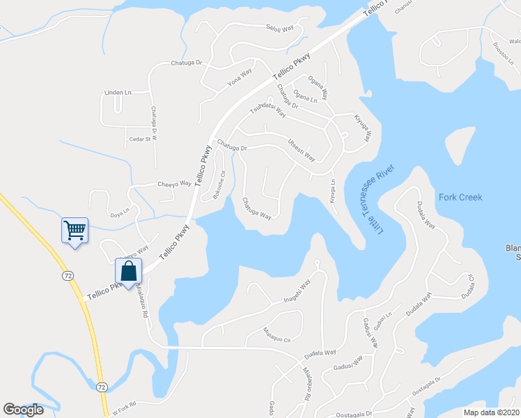 map of restaurants, bars, coffee shops, grocery stores, and more near 234 Chatuga Way in Loudon