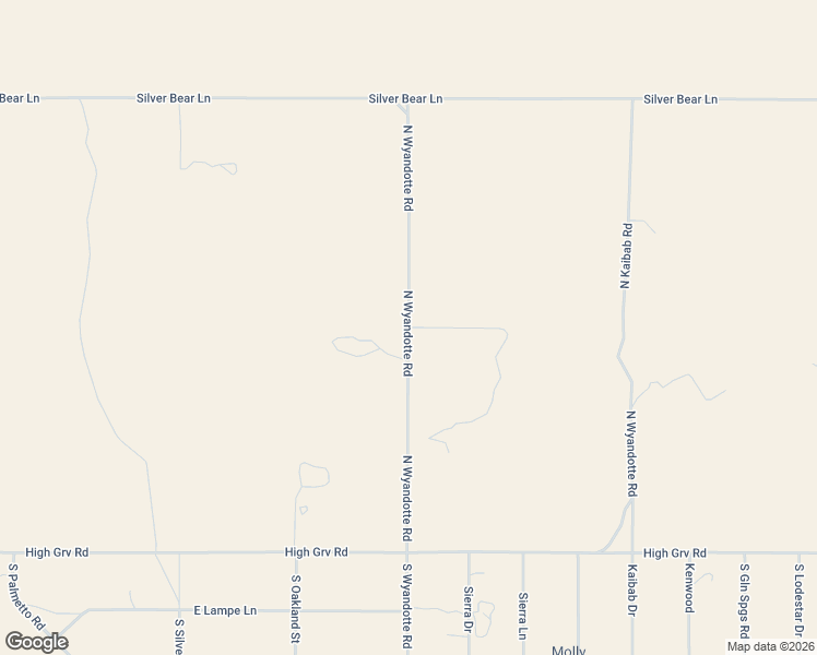 map of restaurants, bars, coffee shops, grocery stores, and more near North Wyandotte Road in Valle
