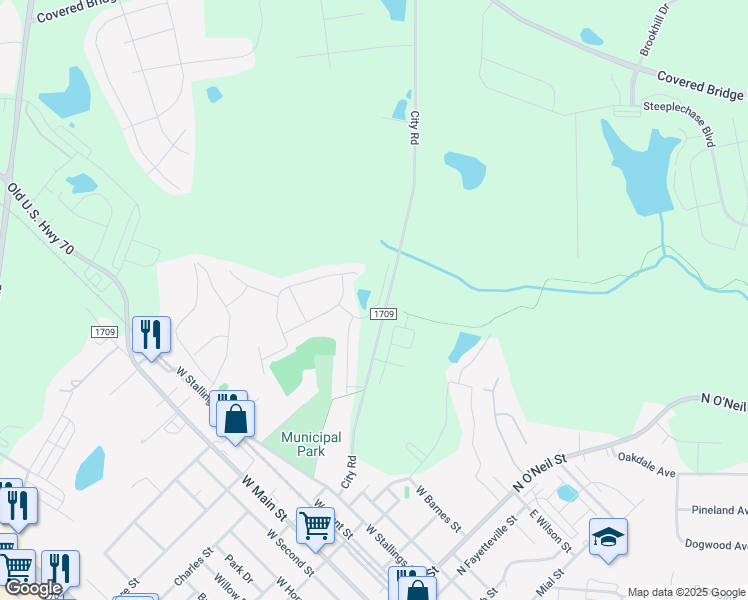 map of restaurants, bars, coffee shops, grocery stores, and more near 21 Piedmont Place in Clayton