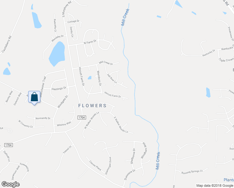 map of restaurants, bars, coffee shops, grocery stores, and more near 19 Dunley Circle in Clayton
