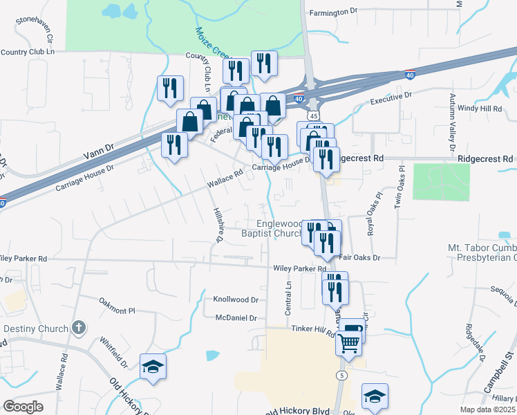 map of restaurants, bars, coffee shops, grocery stores, and more near 296 Tinker Hill Cove in Jackson
