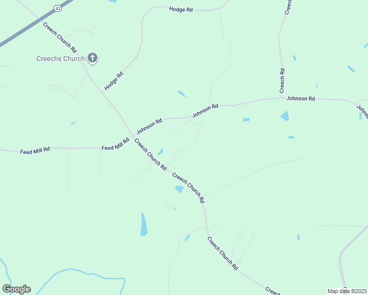 map of restaurants, bars, coffee shops, grocery stores, and more near 1090 Creech Church Road in Kenly
