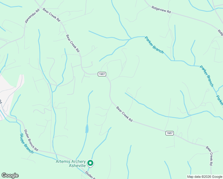 map of restaurants, bars, coffee shops, grocery stores, and more near 1561 Bear Creek Road in Leicester