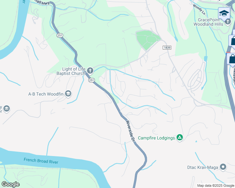 map of restaurants, bars, coffee shops, grocery stores, and more near 108 Greenwood Fields Drive in Asheville