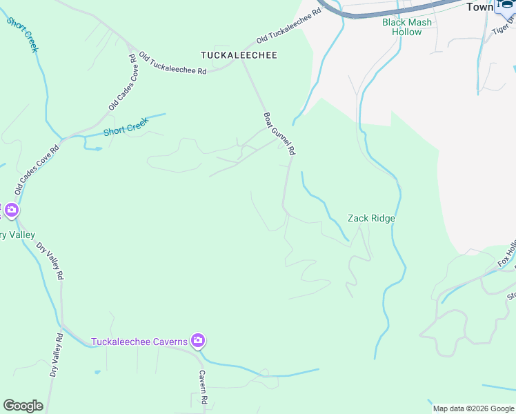 map of restaurants, bars, coffee shops, grocery stores, and more near 134 Timberwinds Way in Townsend