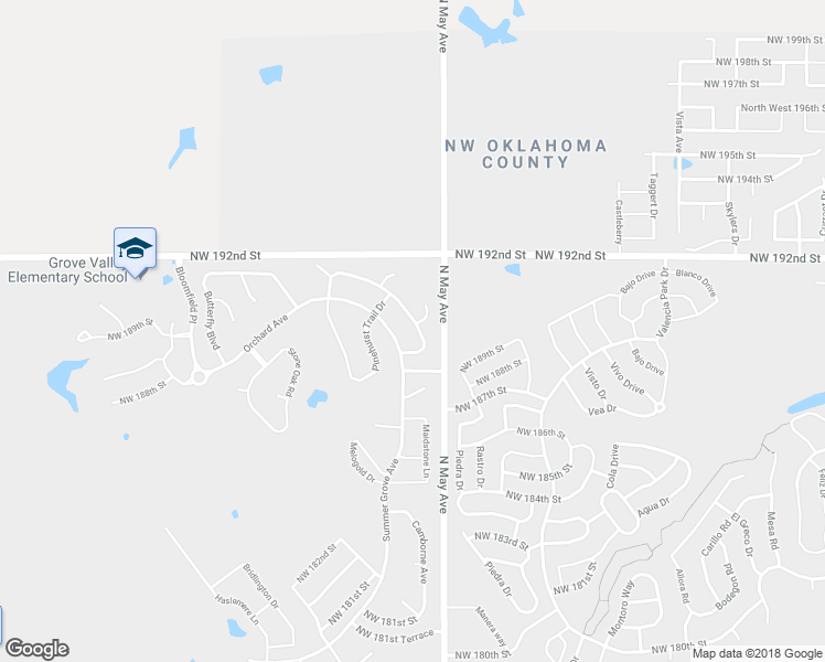 map of restaurants, bars, coffee shops, grocery stores, and more near 19113 Green Springs Drive in Edmond