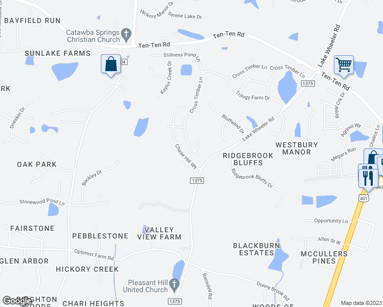 map of restaurants, bars, coffee shops, grocery stores, and more near Lizard Tail Lane in Wake County