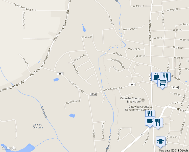 map of restaurants, bars, coffee shops, grocery stores, and more near 134 Shannonbrook Dr in Newton