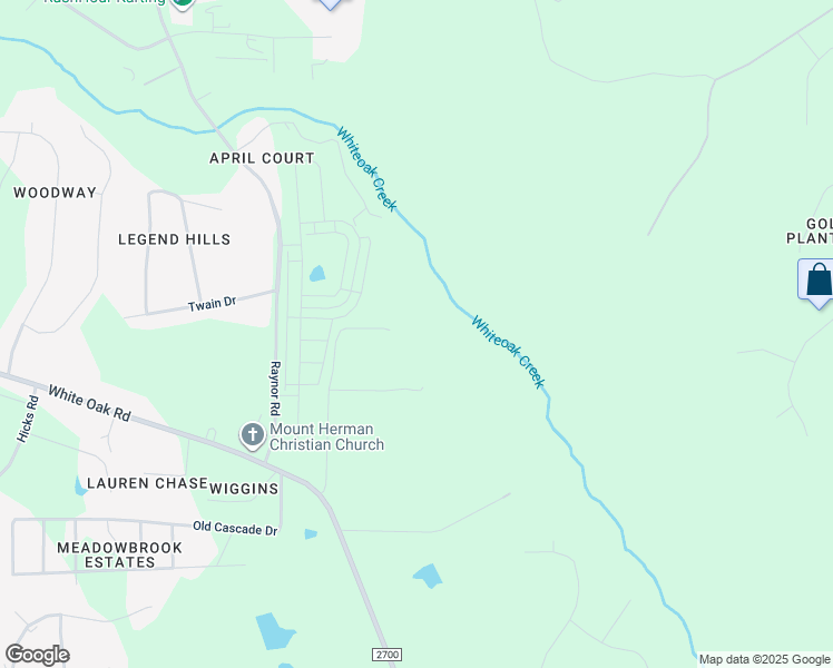 map of restaurants, bars, coffee shops, grocery stores, and more near 2721 Hidden Acres Trail in Garner