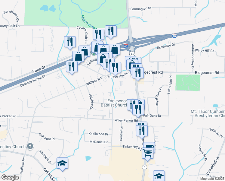 map of restaurants, bars, coffee shops, grocery stores, and more near 296 Tinker Hill Cove in Jackson