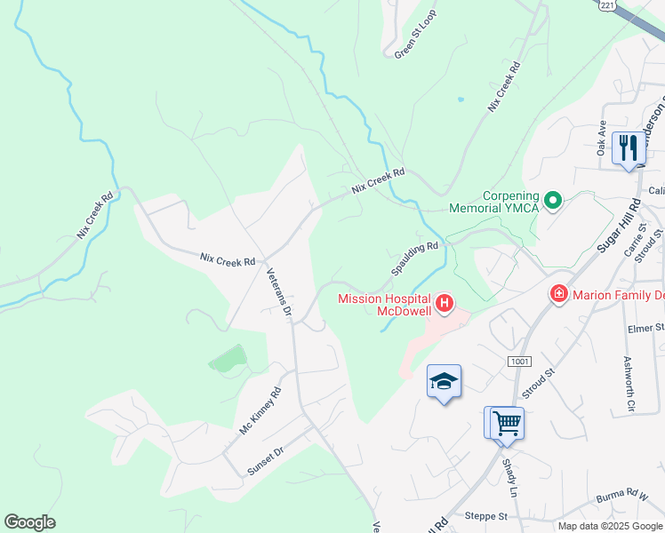 map of restaurants, bars, coffee shops, grocery stores, and more near 838 Spaulding Road in Marion