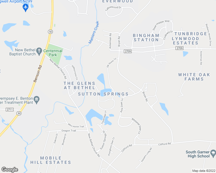 map of restaurants, bars, coffee shops, grocery stores, and more near 121 Elk Stone Trail in Garner