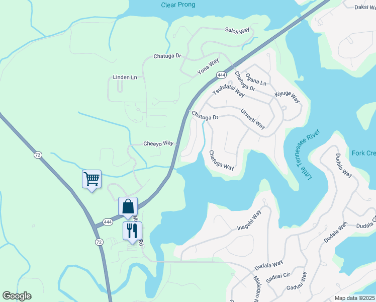 map of restaurants, bars, coffee shops, grocery stores, and more near 126 Bokoshe Circle in Loudon