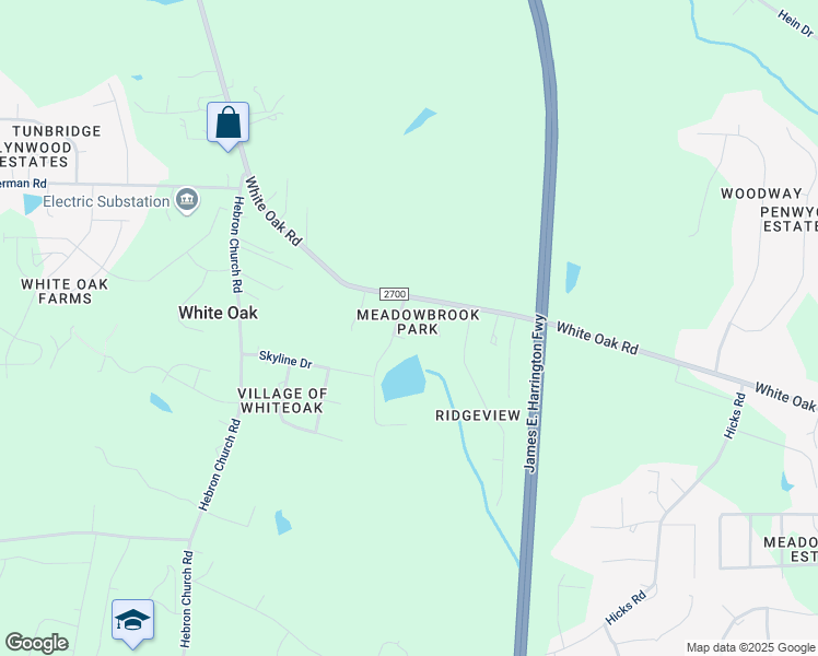 map of restaurants, bars, coffee shops, grocery stores, and more near 2501 Freedom Court in Garner