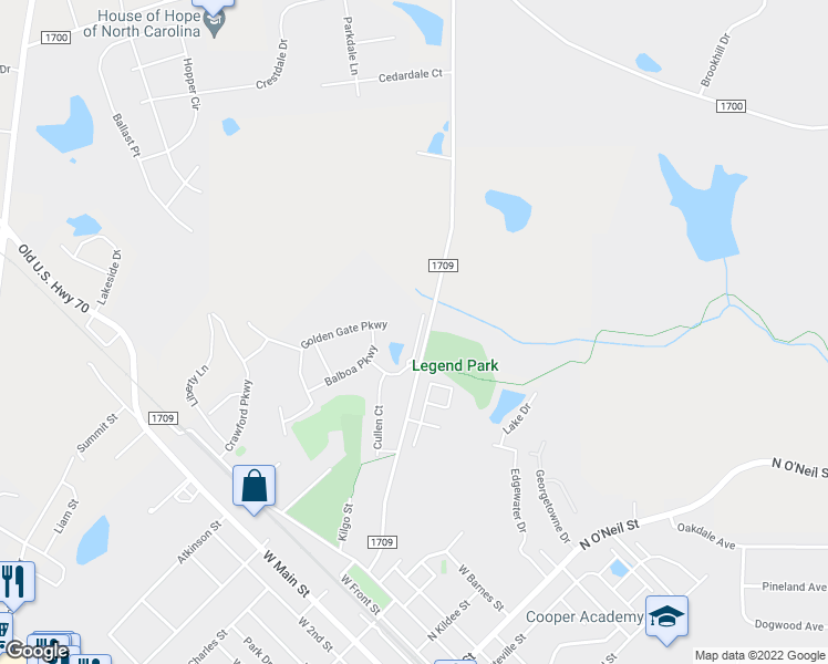 map of restaurants, bars, coffee shops, grocery stores, and more near 99 Piedmont Place in Clayton