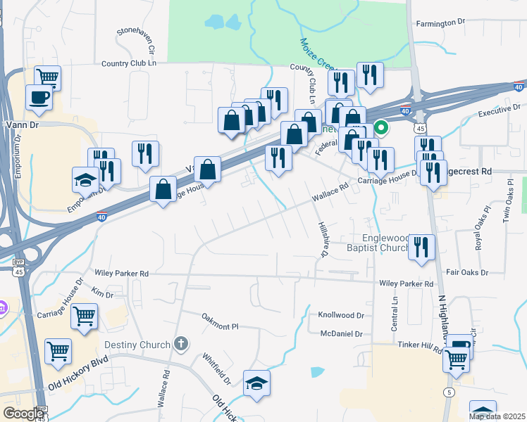 map of restaurants, bars, coffee shops, grocery stores, and more near 16 Commodore Cove in Jackson