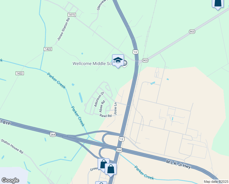 map of restaurants, bars, coffee shops, grocery stores, and more near 109 Phillips Place in Greenville