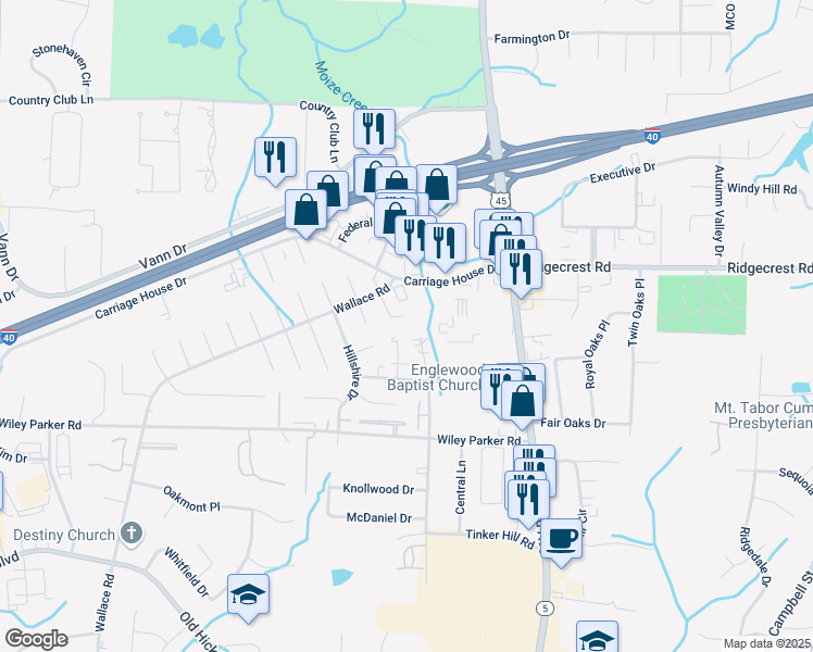 map of restaurants, bars, coffee shops, grocery stores, and more near 296 Tinker Hill Cove in Jackson