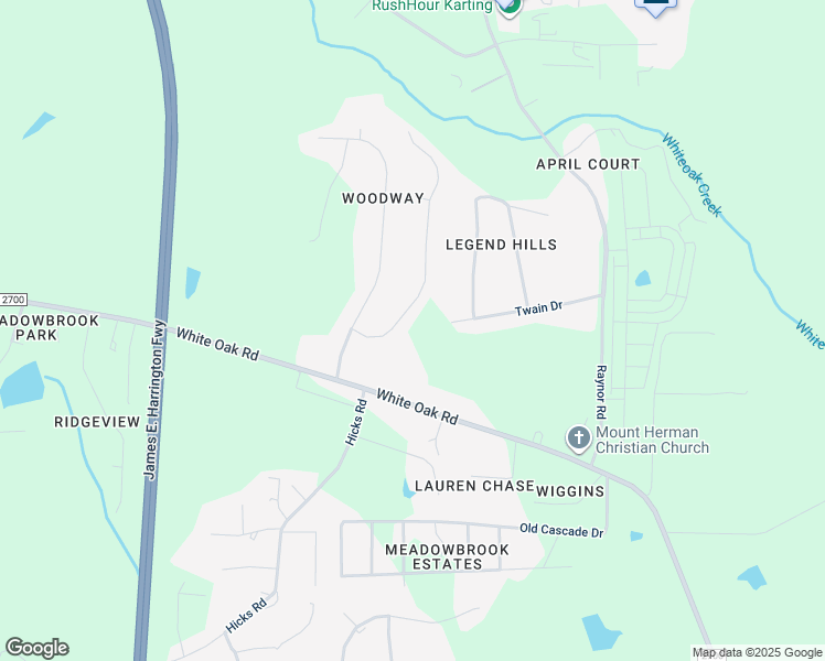 map of restaurants, bars, coffee shops, grocery stores, and more near 1309 Roffler Street in Garner