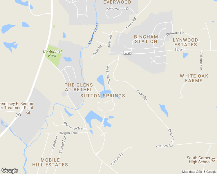 map of restaurants, bars, coffee shops, grocery stores, and more near 1371 New Bethel Church Rd in Garner