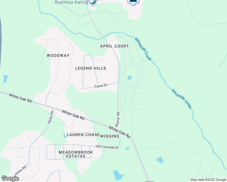 map of restaurants, bars, coffee shops, grocery stores, and more near 5812 Raynor Road in Garner