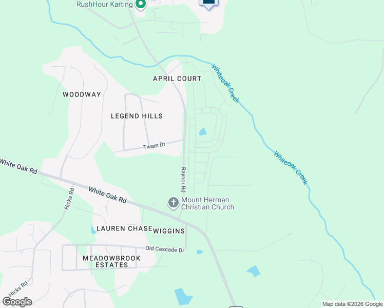 map of restaurants, bars, coffee shops, grocery stores, and more near 5812 Raynor Road in Garner