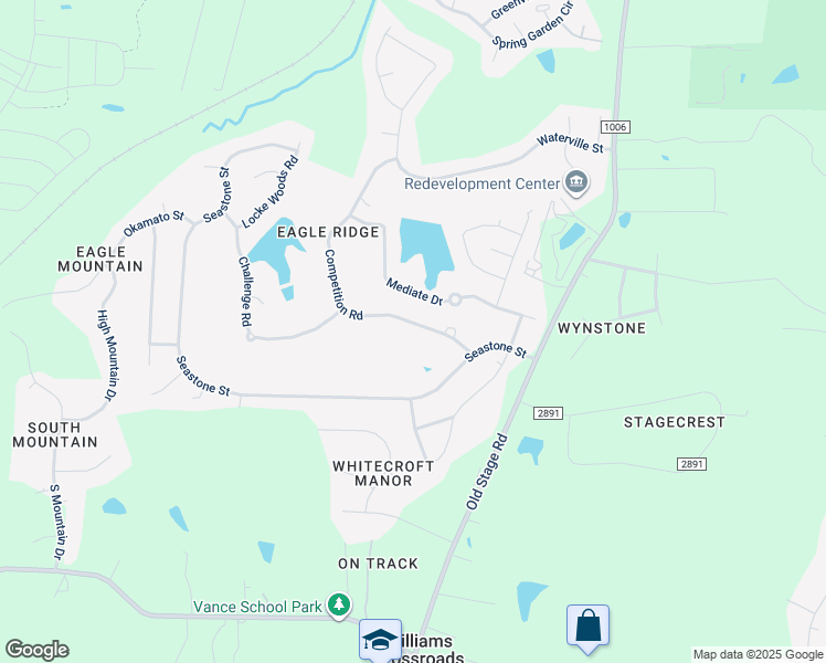 map of restaurants, bars, coffee shops, grocery stores, and more near 323 Competition Road in Raleigh