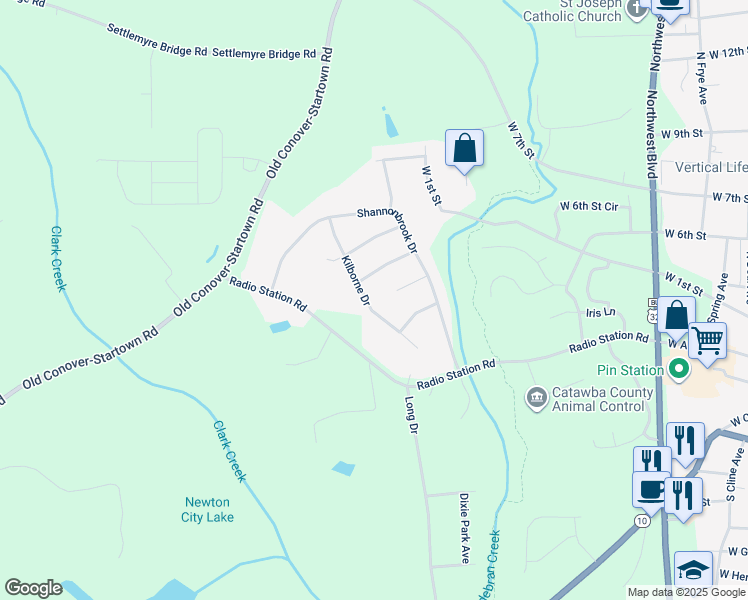 map of restaurants, bars, coffee shops, grocery stores, and more near 219 Kilborne Drive in Newton