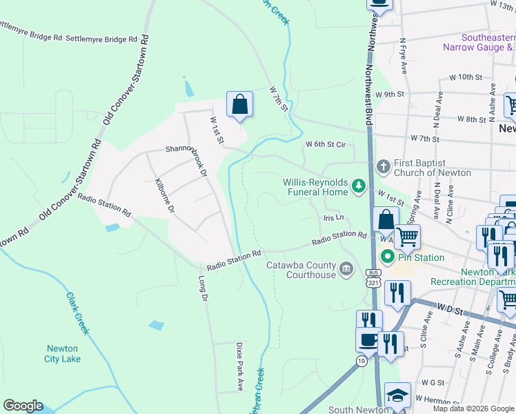 map of restaurants, bars, coffee shops, grocery stores, and more near 999 Trial Place in Newton