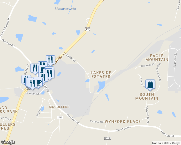 map of restaurants, bars, coffee shops, grocery stores, and more near 3124 Fields Drive in Raleigh