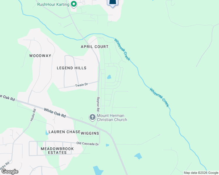 map of restaurants, bars, coffee shops, grocery stores, and more near 2709 Hidden Acres Trail in Garner
