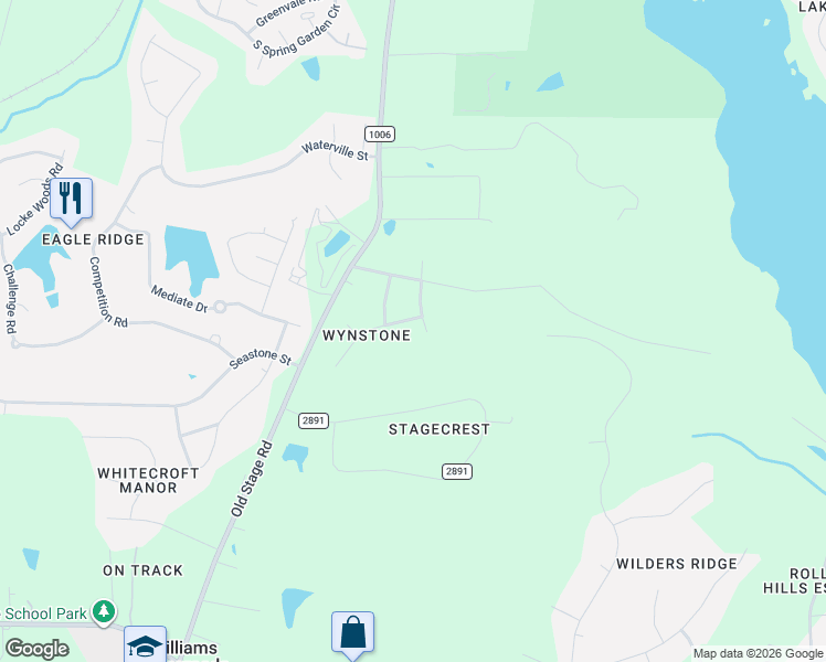 map of restaurants, bars, coffee shops, grocery stores, and more near 4036 Stone Summit Lane in Raleigh