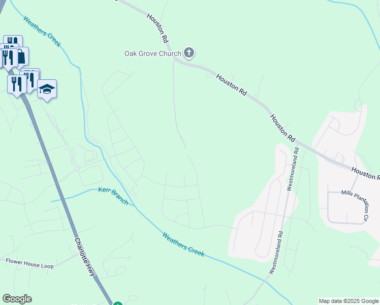 map of restaurants, bars, coffee shops, grocery stores, and more near 217 Simpson Road in Troutman